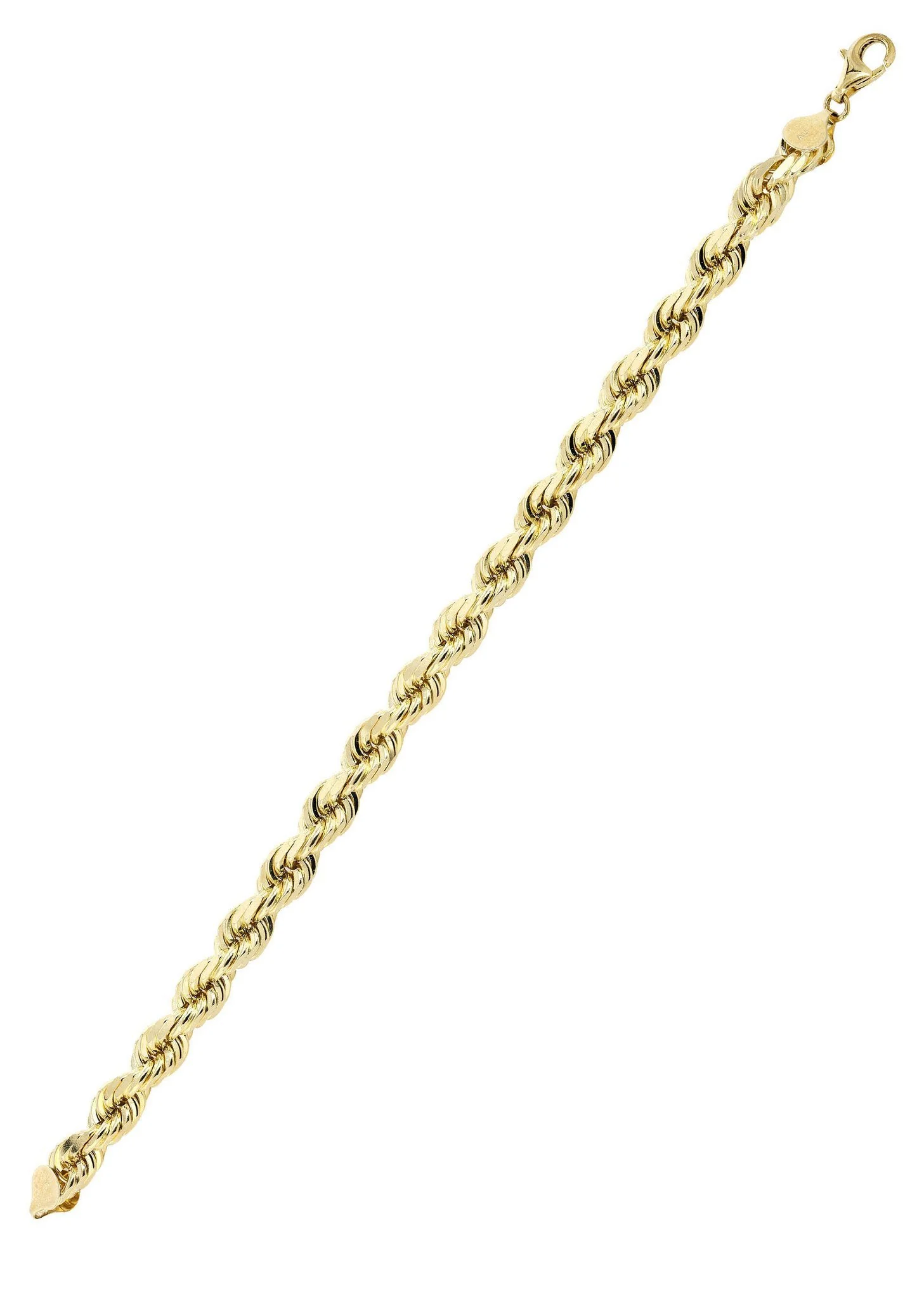 Solid Womens Rope Bracelet 10K Yellow Gold - Image 3