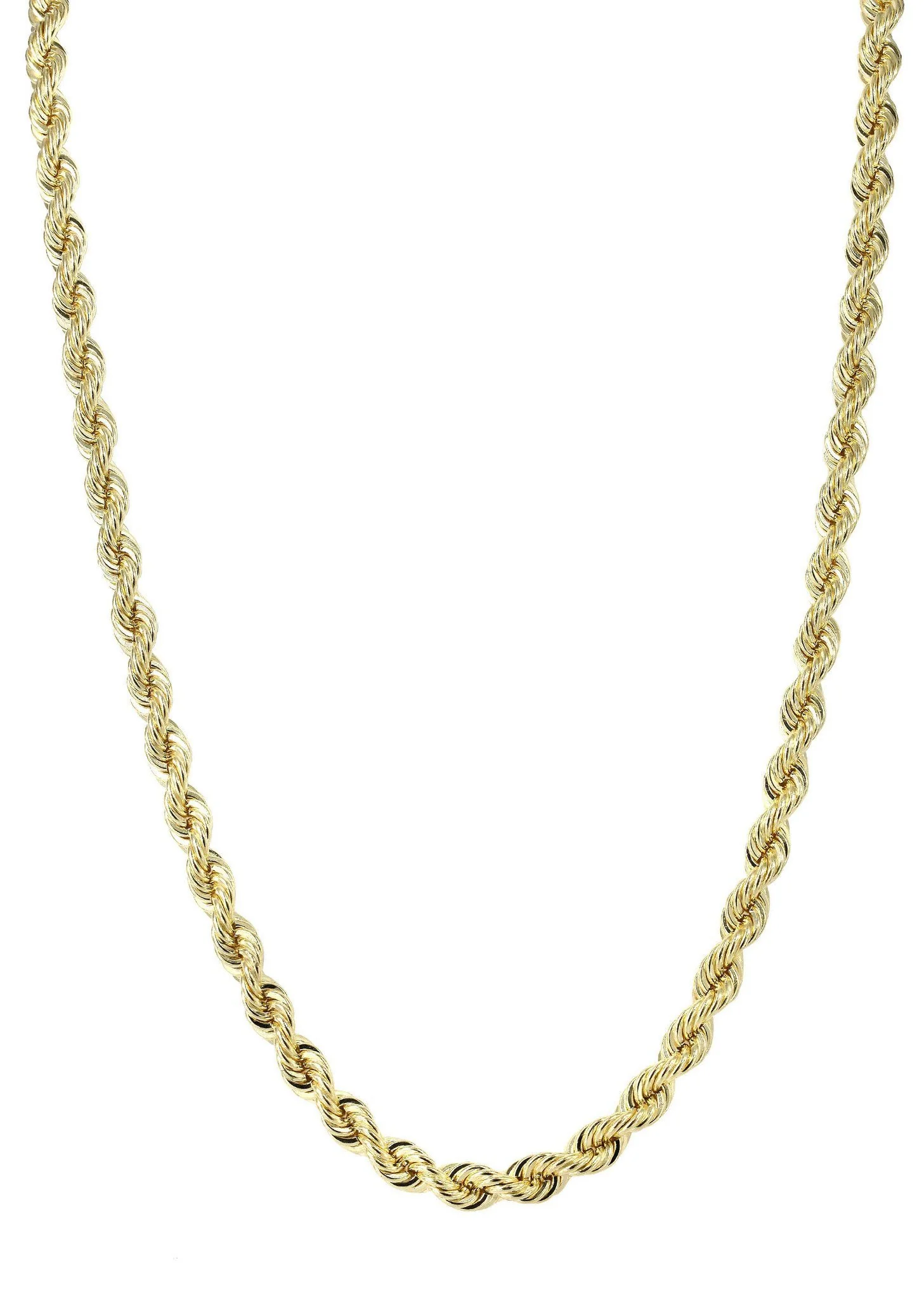 Womens 14K Gold Chain - Solid Rope Chain - Image 3