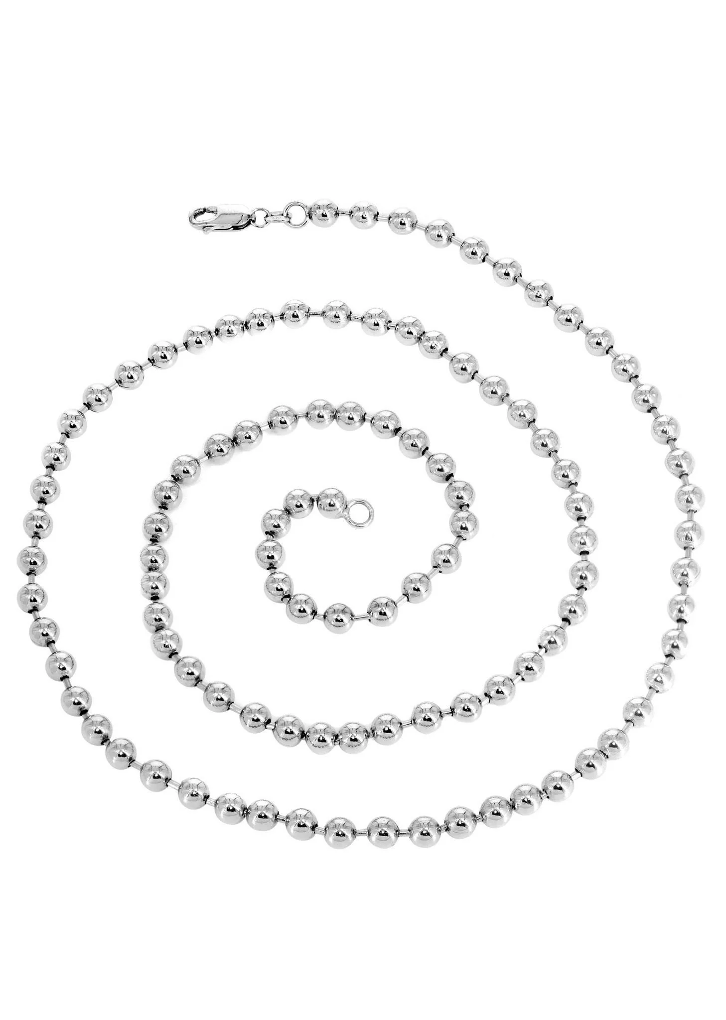 Womens 14K White Gold Chain - White Dog Tag Chain - Image 2