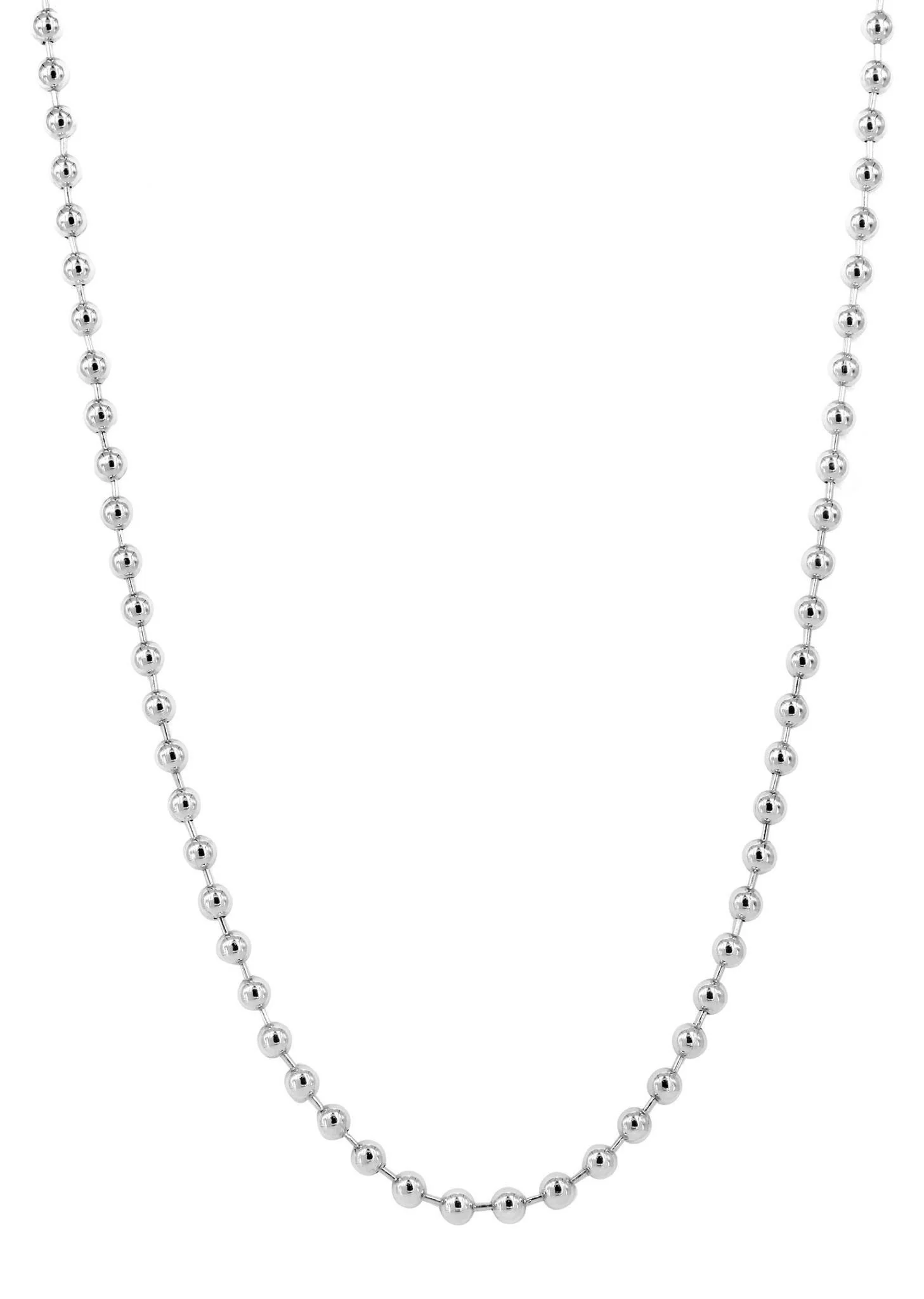 Womens 14K White Gold Chain - White Dog Tag Chain - Image 3
