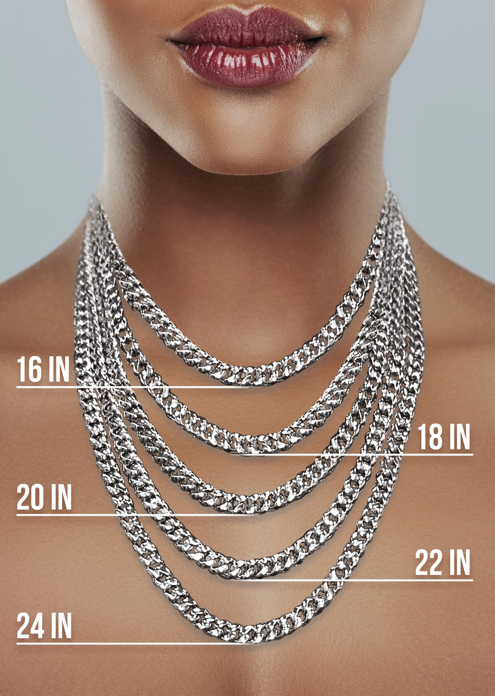 Womens 14K White Gold Chain - White Dog Tag Chain - Image 6