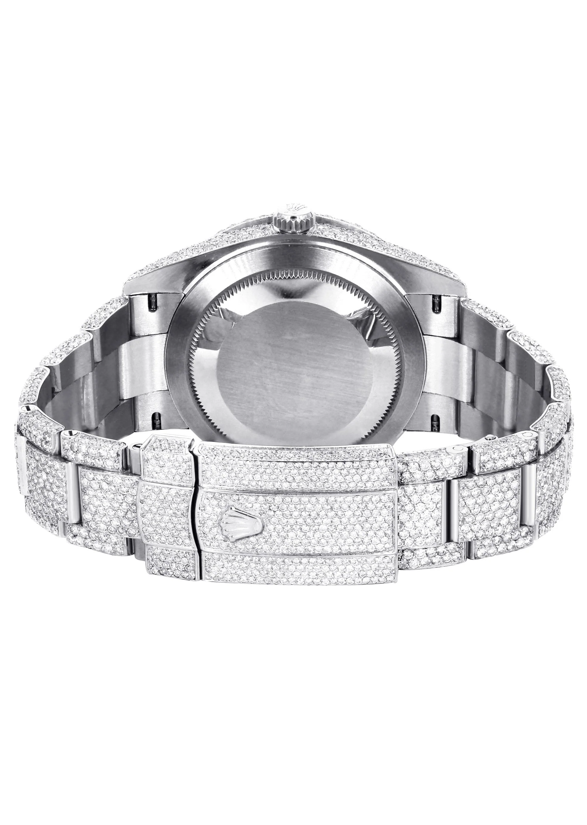 Womens Diamond Iced Out Rolex Datejust 41 | 25 Carats Of Diamonds | Custom Dawn Pink Dial | Two Row | Oyster Band - Image 4