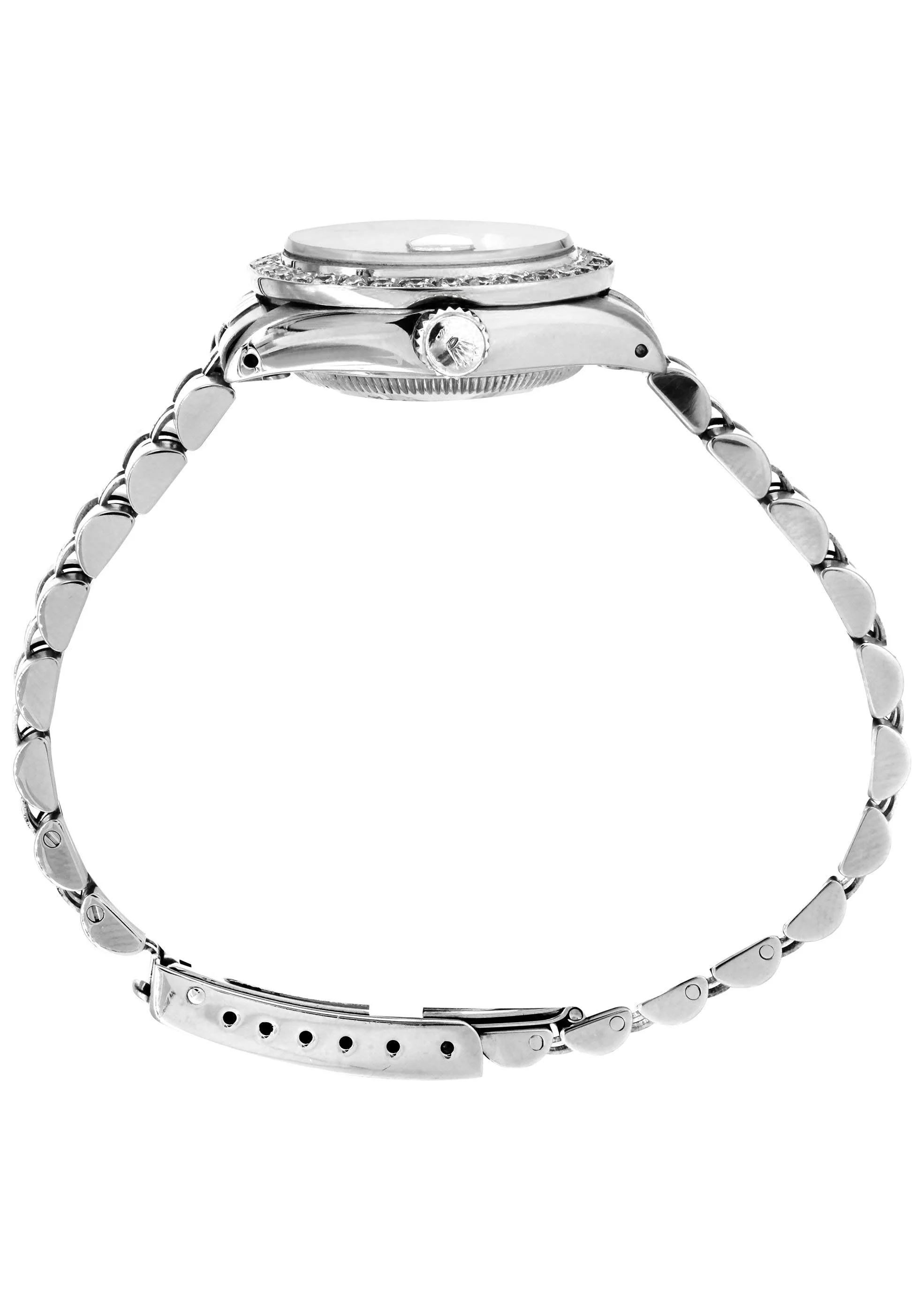Womens Diamond Rolex Watch | 1 Carat Bezel | 26Mm | Light Blue Diamond Dial | Jubilee Band - Image 5