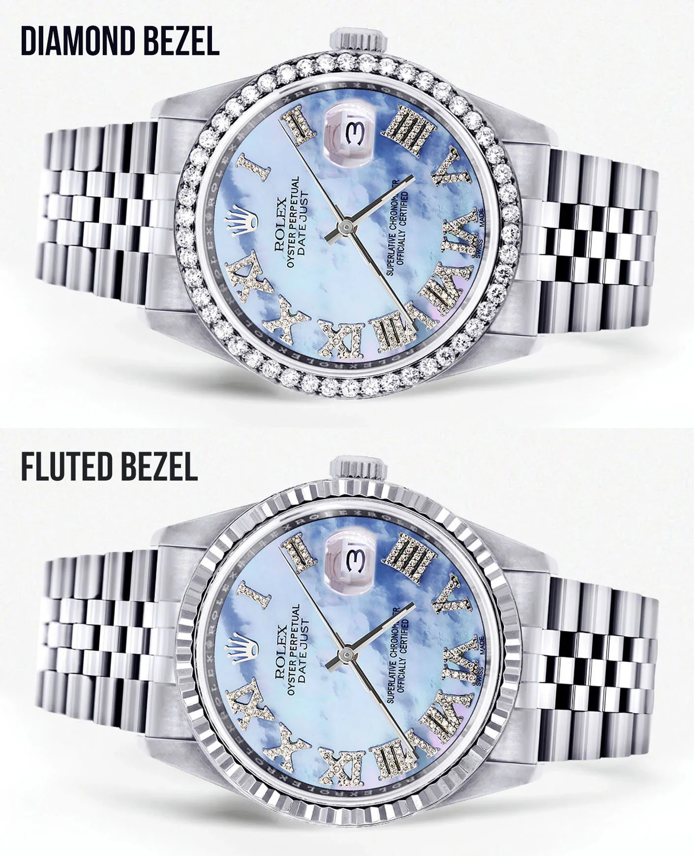 Womens Rolex Datejust Watch 16200 | 36Mm | Blue Mother Of Pearl Roman Numeral Dial | Jubilee Band - Image 2