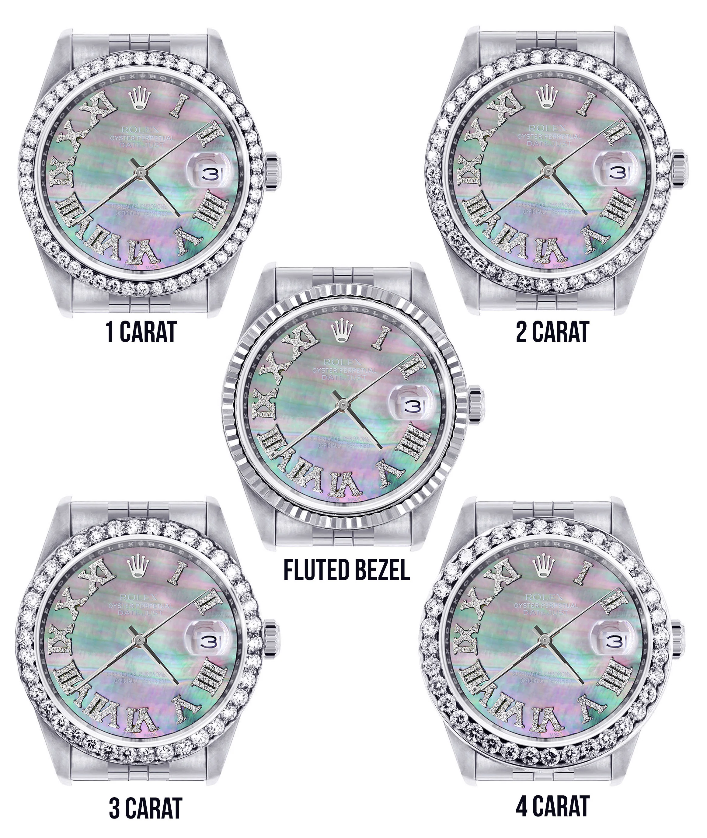 Womens Rolex Datejust Watch 16200 | 36Mm | Dark Mother Of Pearl Dial | Roman Numeral | Jubilee Band - Image 3