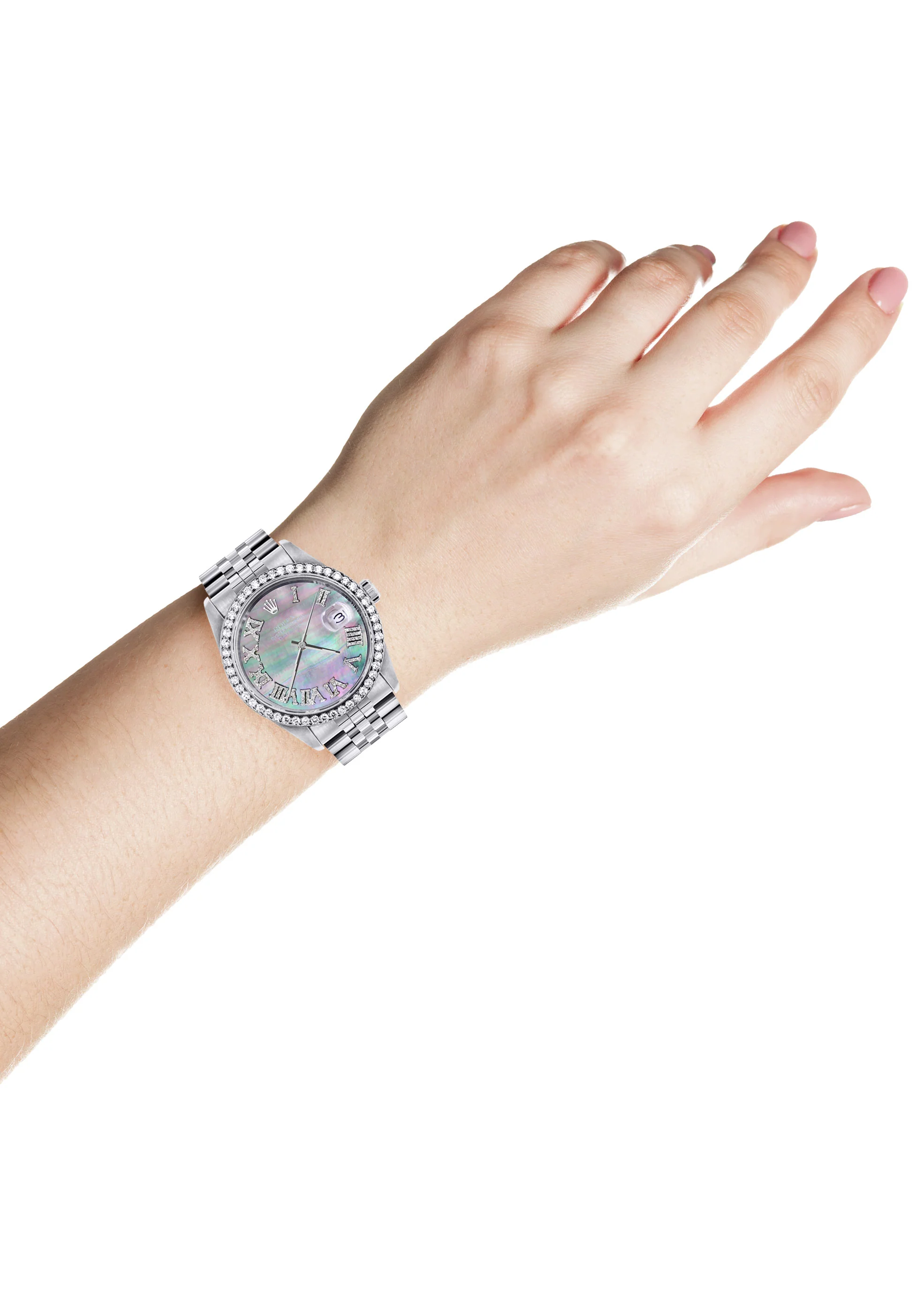 Womens Rolex Datejust Watch 16200 | 36Mm | Dark Mother Of Pearl Dial | Roman Numeral | Jubilee Band - Image 4