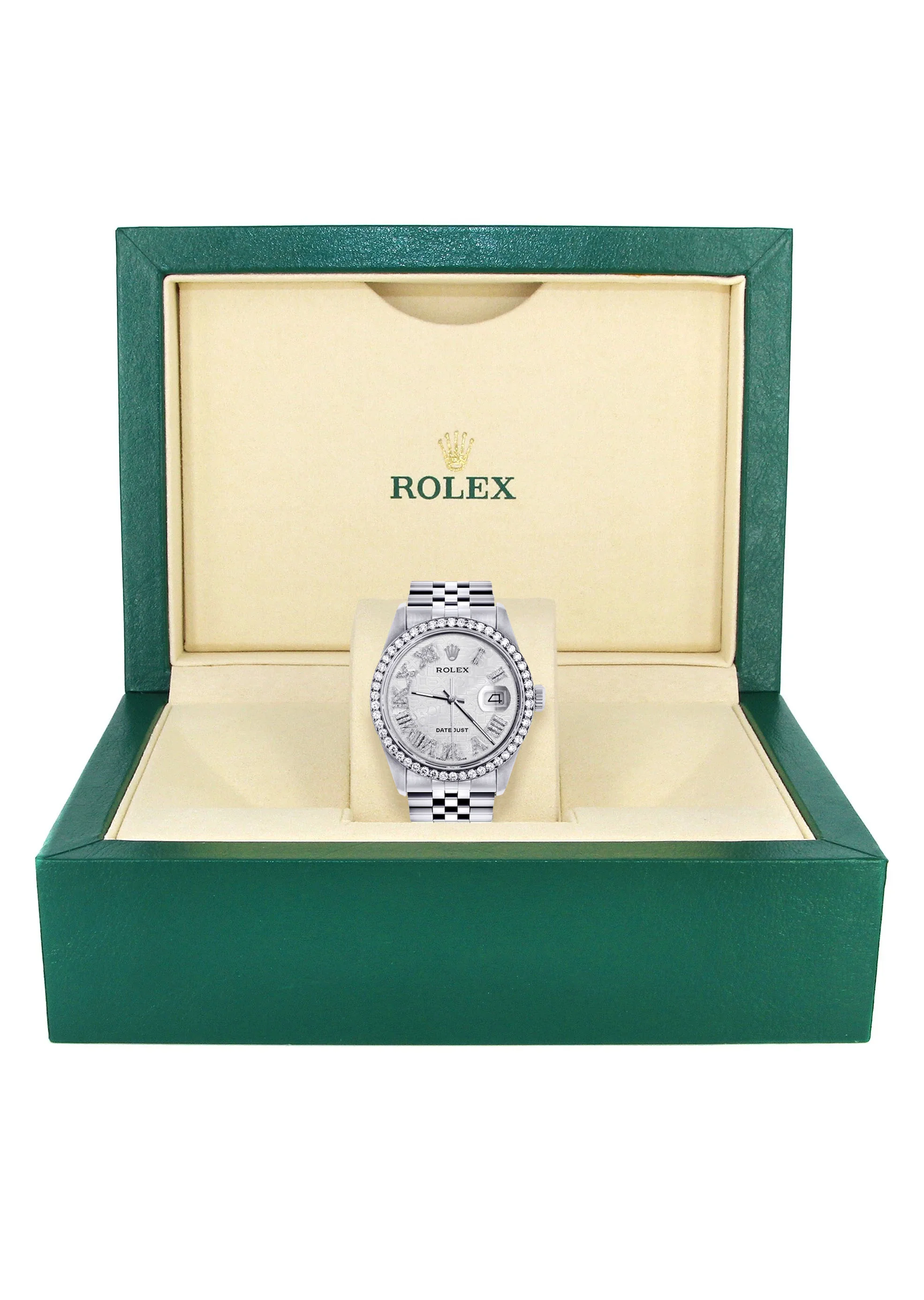 Womens Rolex Datejust Watch 16200 | 36Mm | Diamond Rolex Textured Roman Numeral Dial | Jubilee Band - Image 8