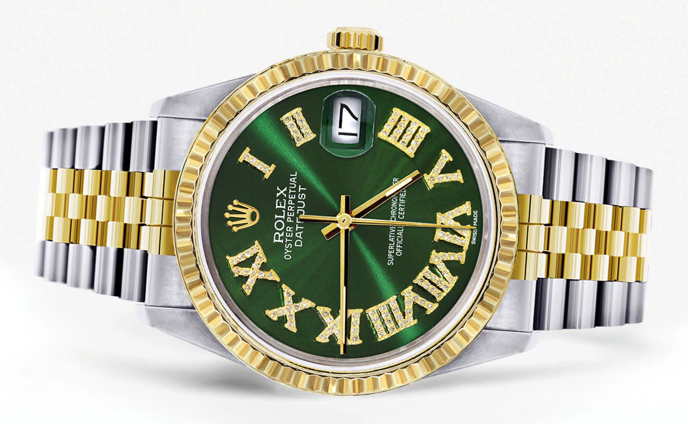 Womens Rolex Datejust Watch 16233 Two Tone | 36Mm | Green Roman Dial | Fluted Bezel | Jubilee Band - Image 2