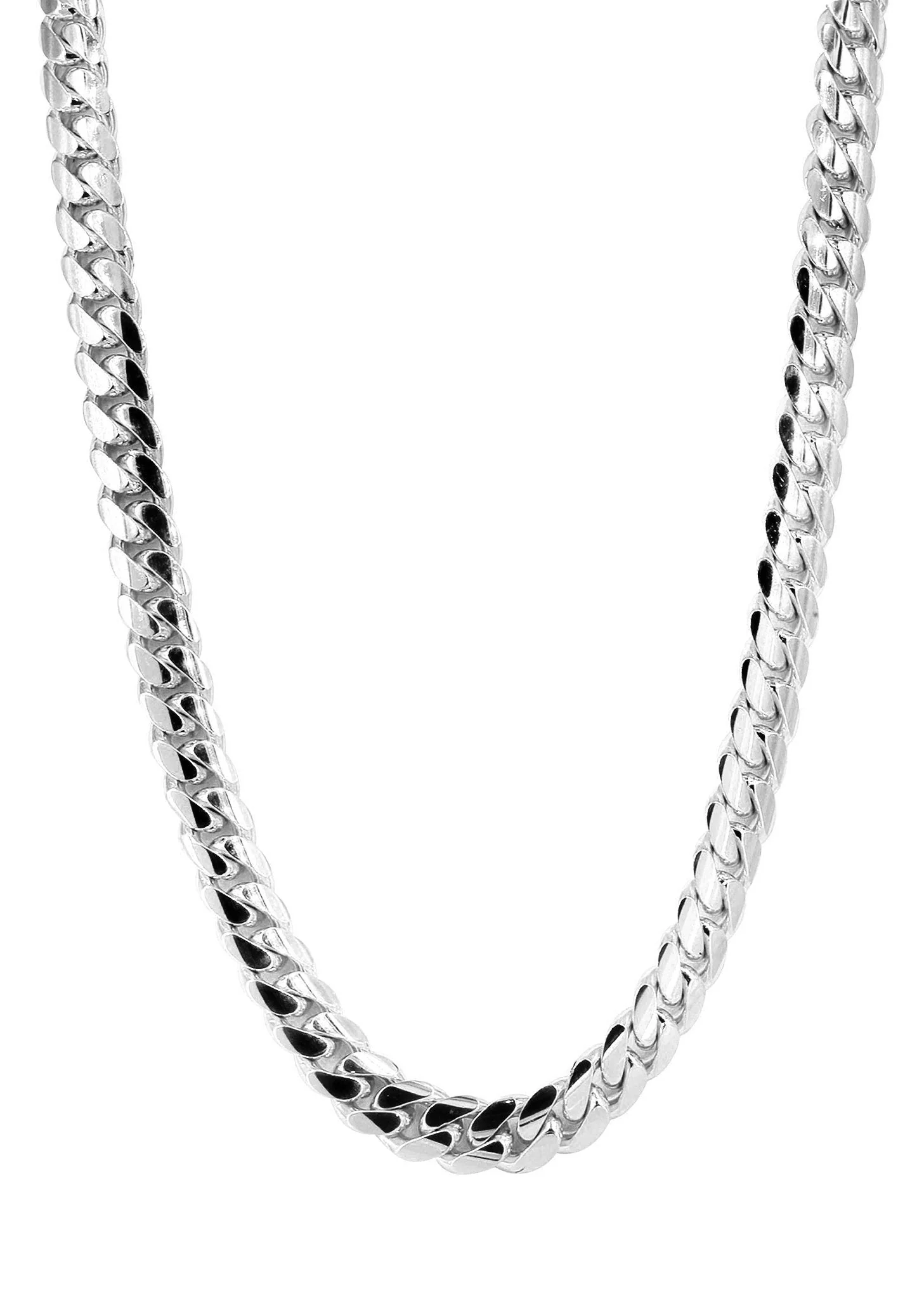 Womens White Gold Chain - Solid Miami Cuban Link 10K/14K Gold - Image 4