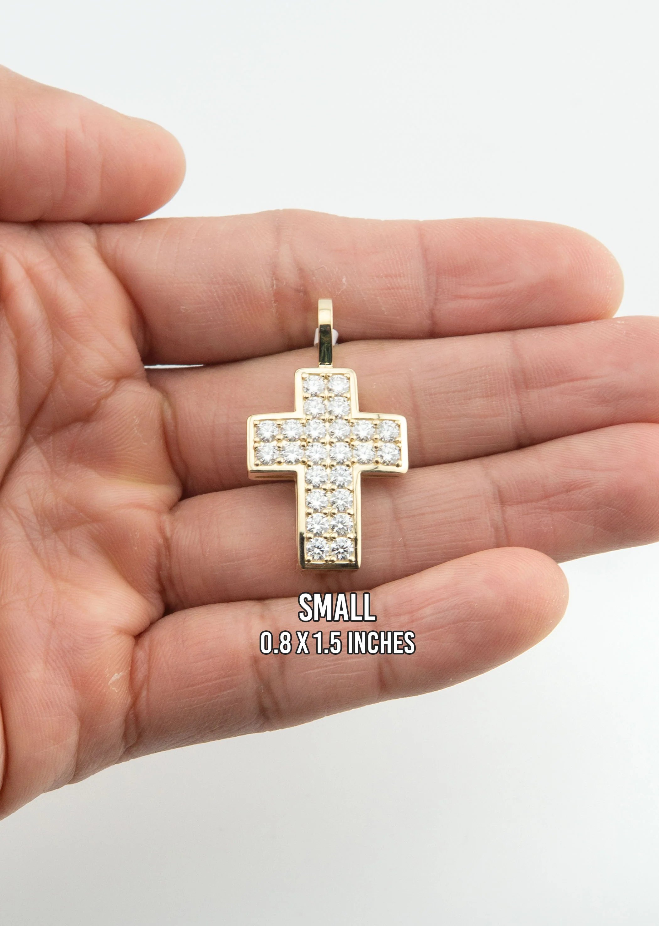 Men's VVS Lab Diamond Customizable Yellow Gold Cross Necklace Pendant - Image 5