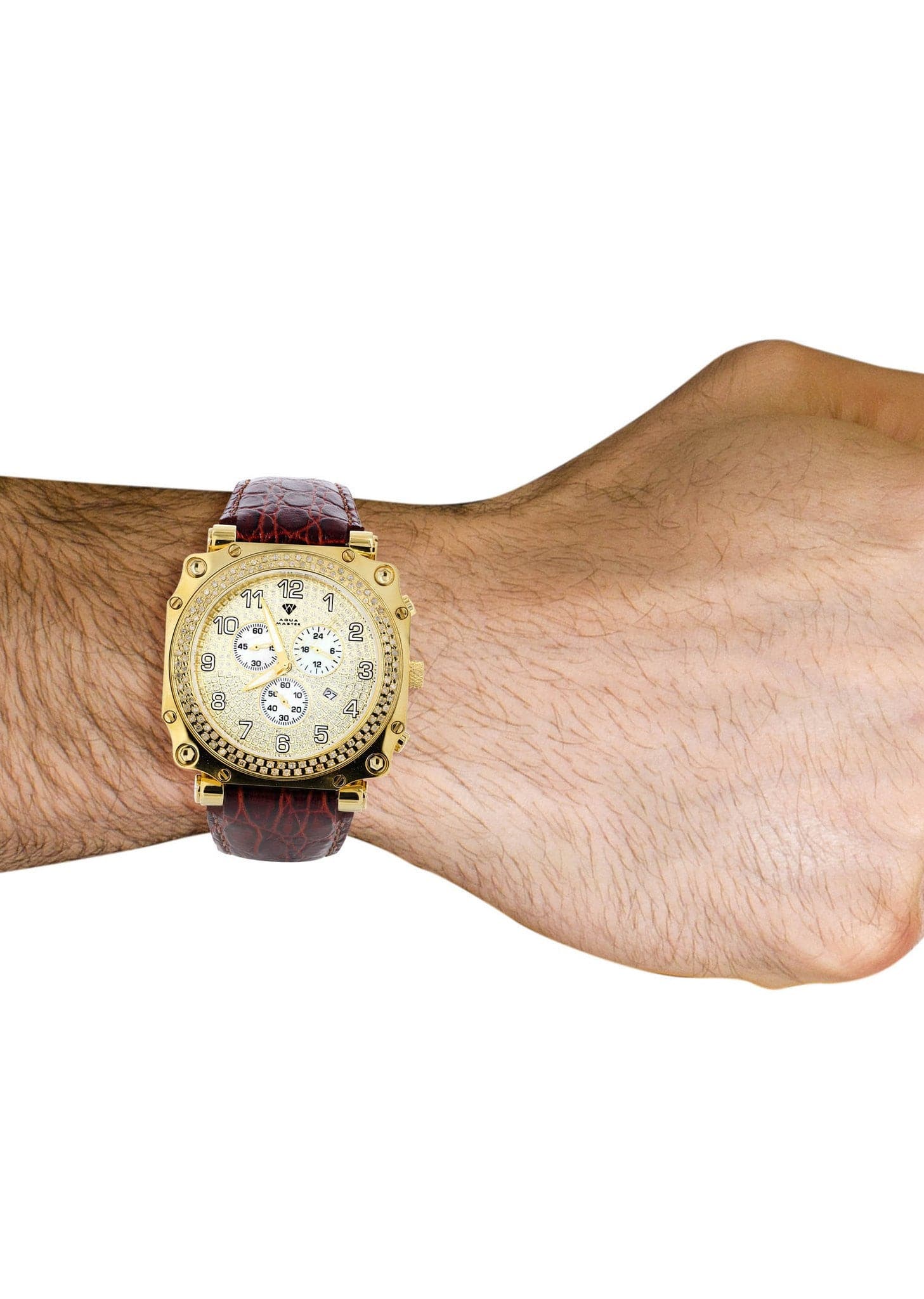 Mens Yellow Gold Tone Diamond Watch | Appx. 1.25 Carats - Image 3