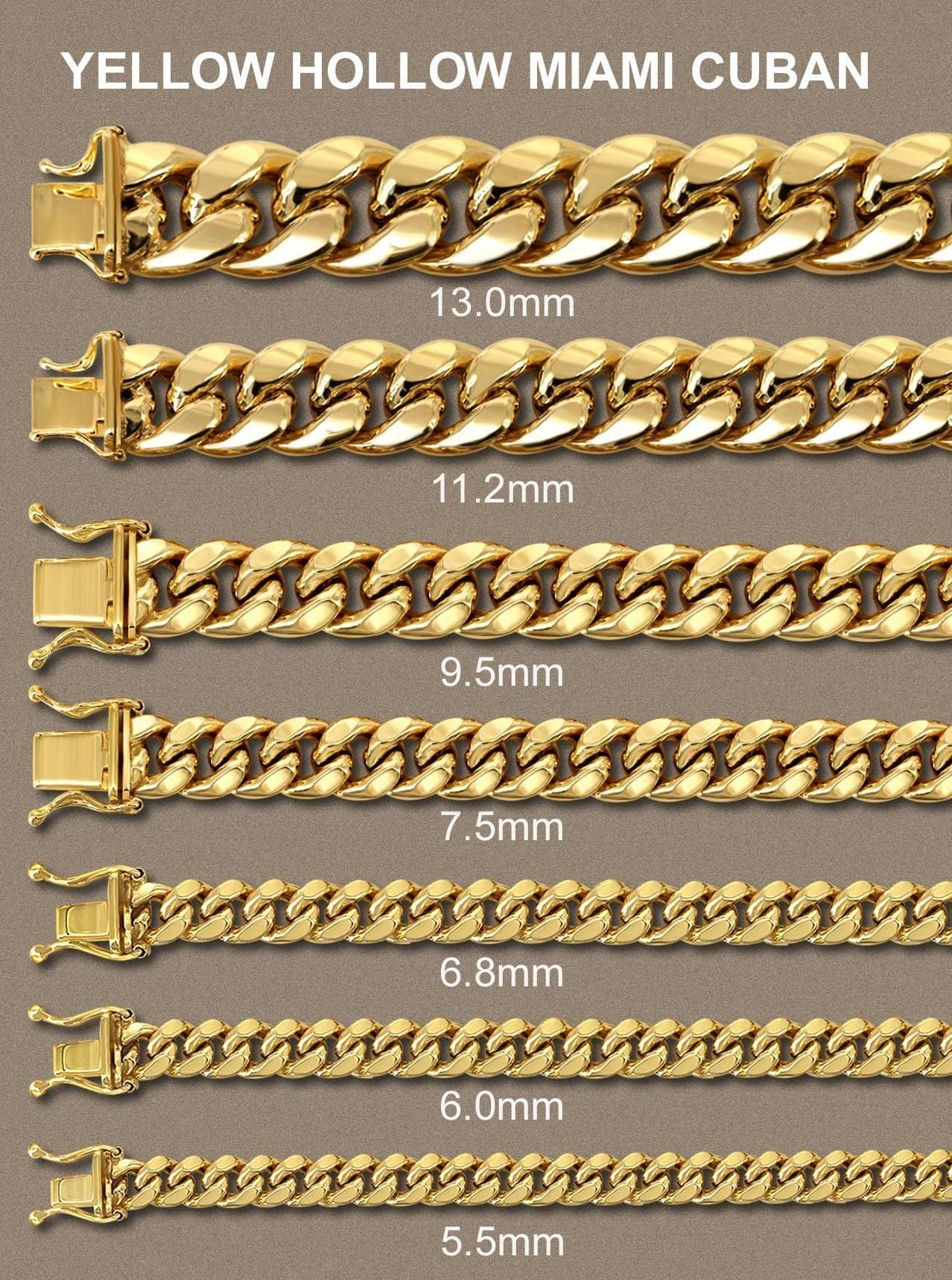 Semi Solid  Mens Miami Cuban Link Bracelet 10K Yellow Gold - Image 4