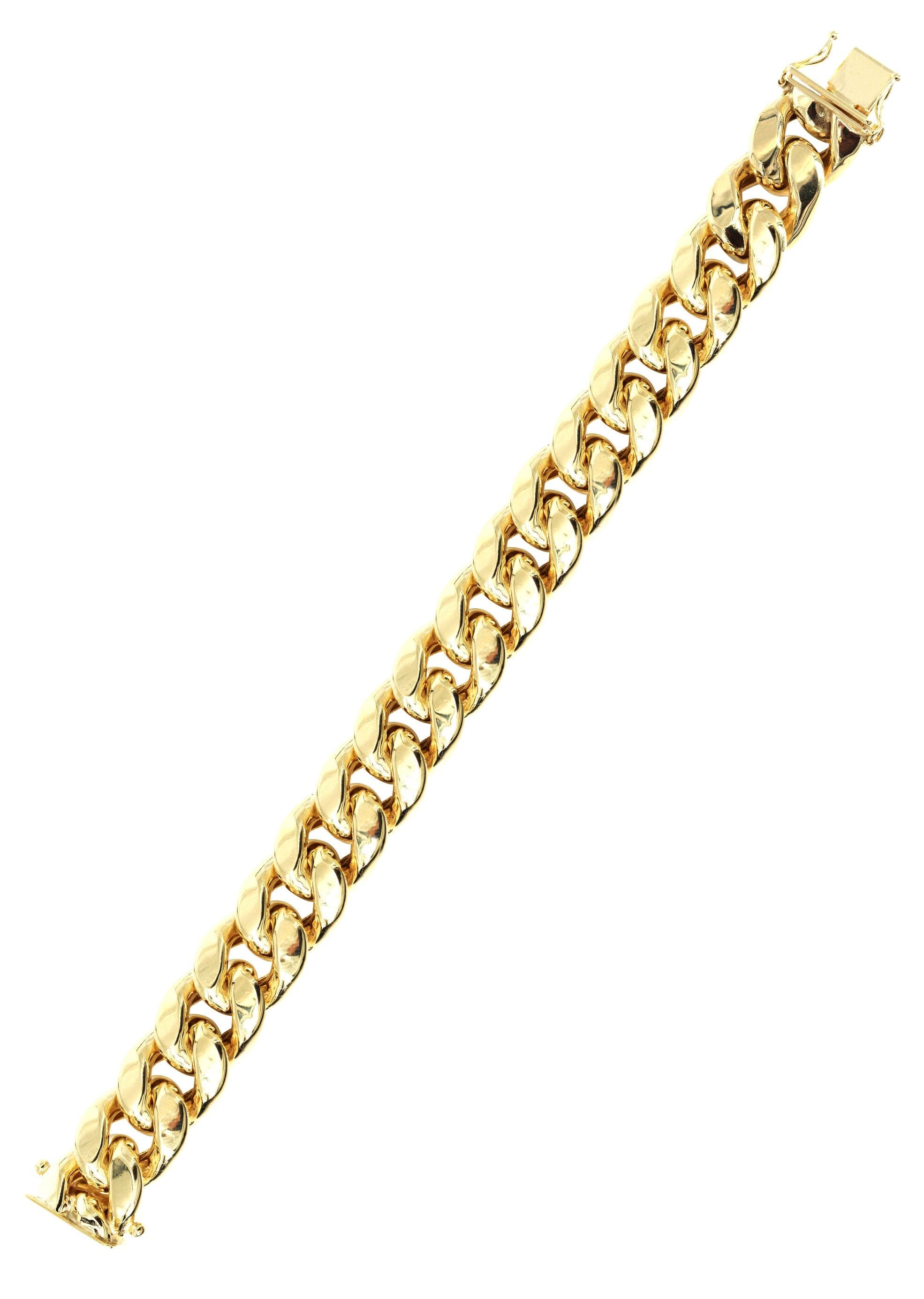 14K Gold Bracelet Semi Solid  Miami Cuban Link - Image 3