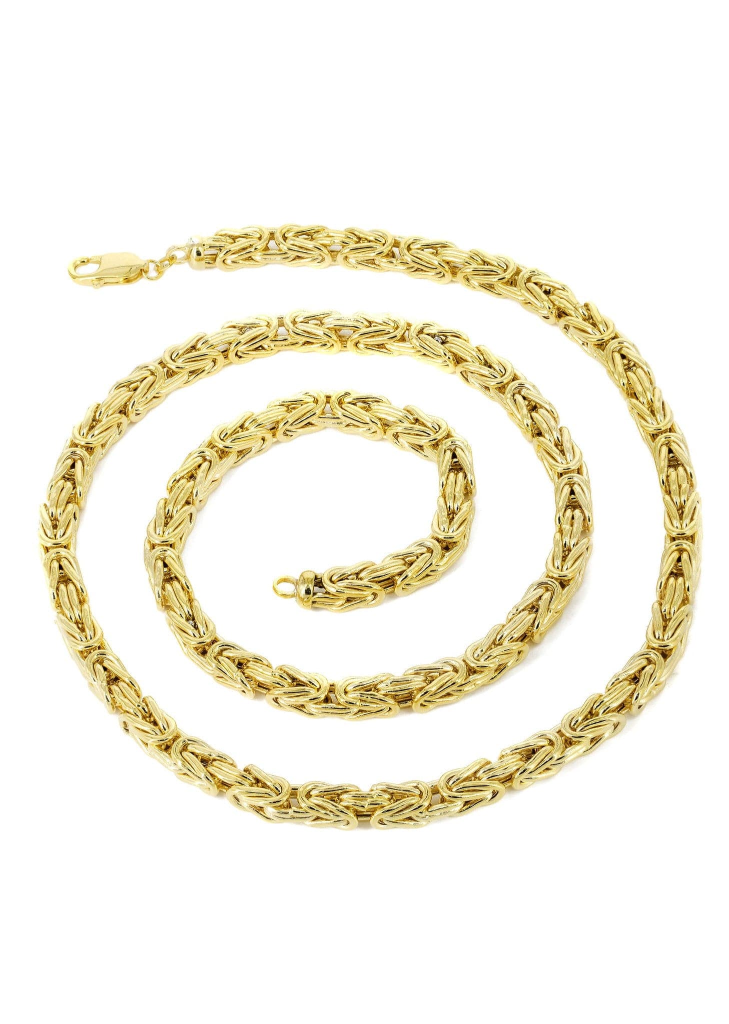 Mens Semi Solid Italian Byzantine Chain 10k Gold - Image 2